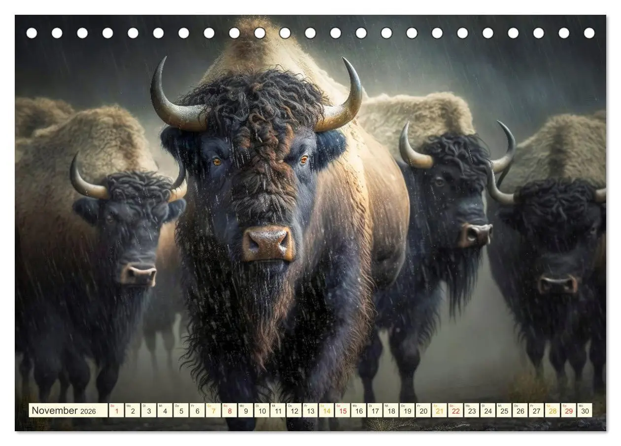 Bild: 9783457533628 | Amerikanischer Bison (Tischkalender 2026 DIN A5 quer), CALVENDO...