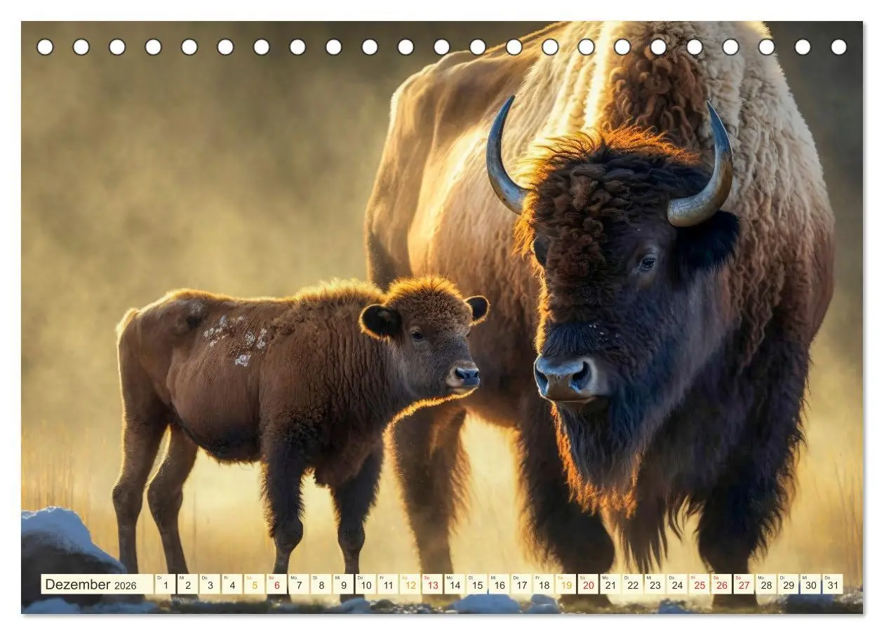 Bild: 9783457533628 | Amerikanischer Bison (Tischkalender 2026 DIN A5 quer), CALVENDO...