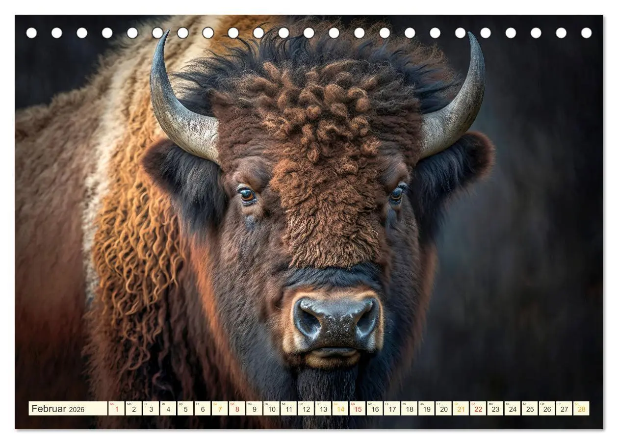 Bild: 9783457533628 | Amerikanischer Bison (Tischkalender 2026 DIN A5 quer), CALVENDO...