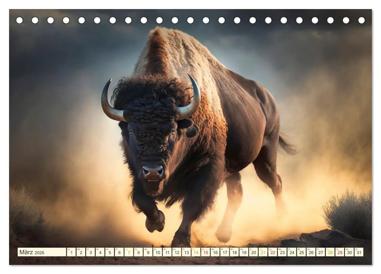 Bild: 9783457533628 | Amerikanischer Bison (Tischkalender 2026 DIN A5 quer), CALVENDO...