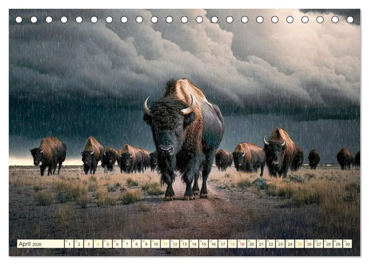 Bild: 9783457533628 | Amerikanischer Bison (Tischkalender 2026 DIN A5 quer), CALVENDO...