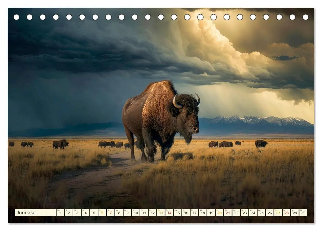 Bild: 9783457533628 | Amerikanischer Bison (Tischkalender 2026 DIN A5 quer), CALVENDO...