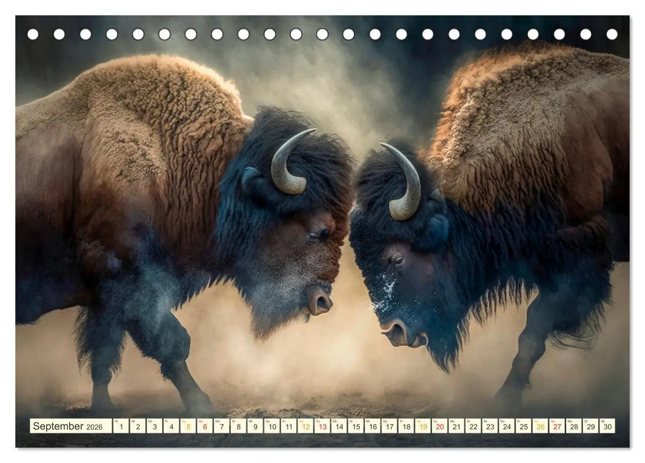 Bild: 9783457533628 | Amerikanischer Bison (Tischkalender 2026 DIN A5 quer), CALVENDO...