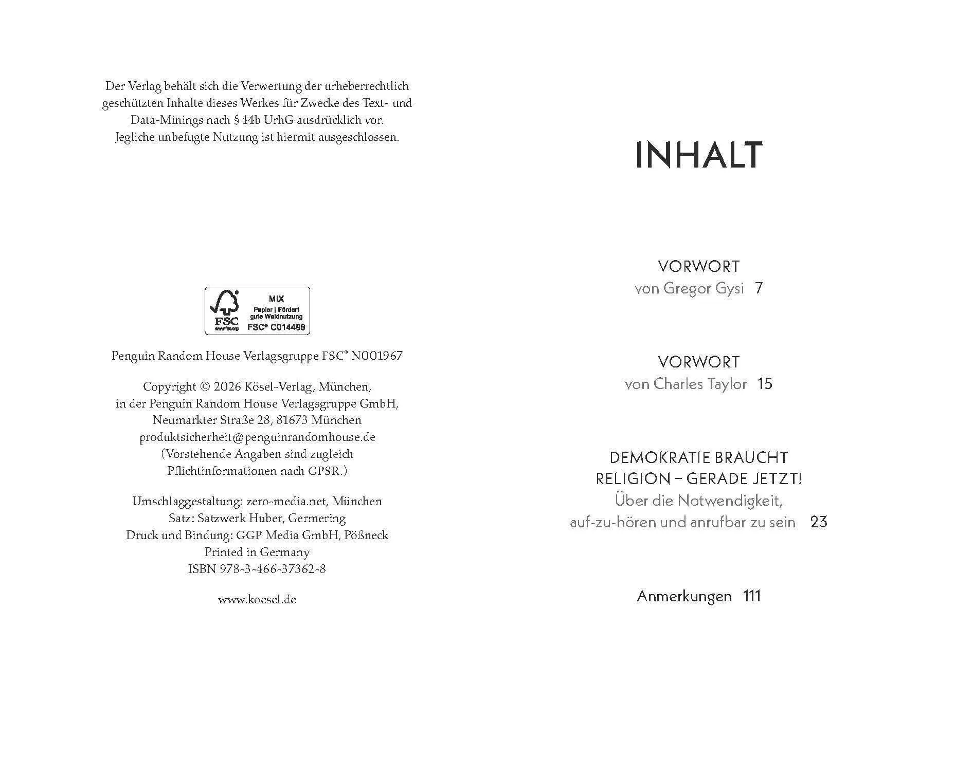 Bild: 9783466373628 | Demokratie braucht Religion - gerade jetzt! | Hartmut Rosa | Buch