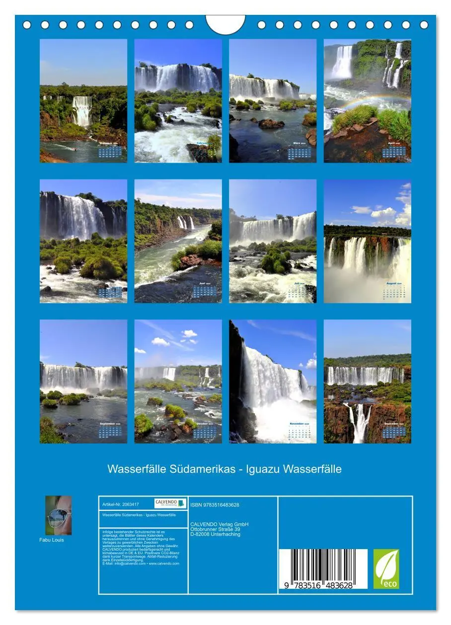 Bild: 9783516483628 | Wasserfälle Südamerikas - Iguazu Wasserfälle (Wandkalender 2026 DIN...