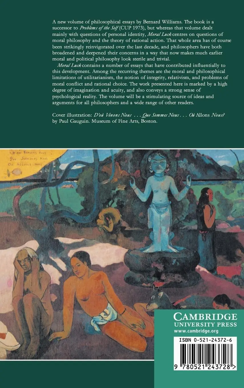 Rückseite: 9780521243728 | Moral Luck | Philosophical Papers 1973 1980 | Bernard Williams | Buch