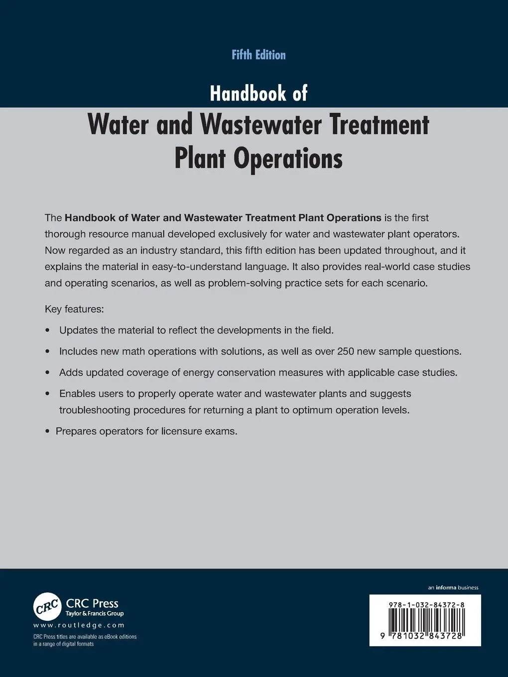 Rückseite: 9781032843728 | Handbook of Water and Wastewater Treatment Plant Operations | Spellman