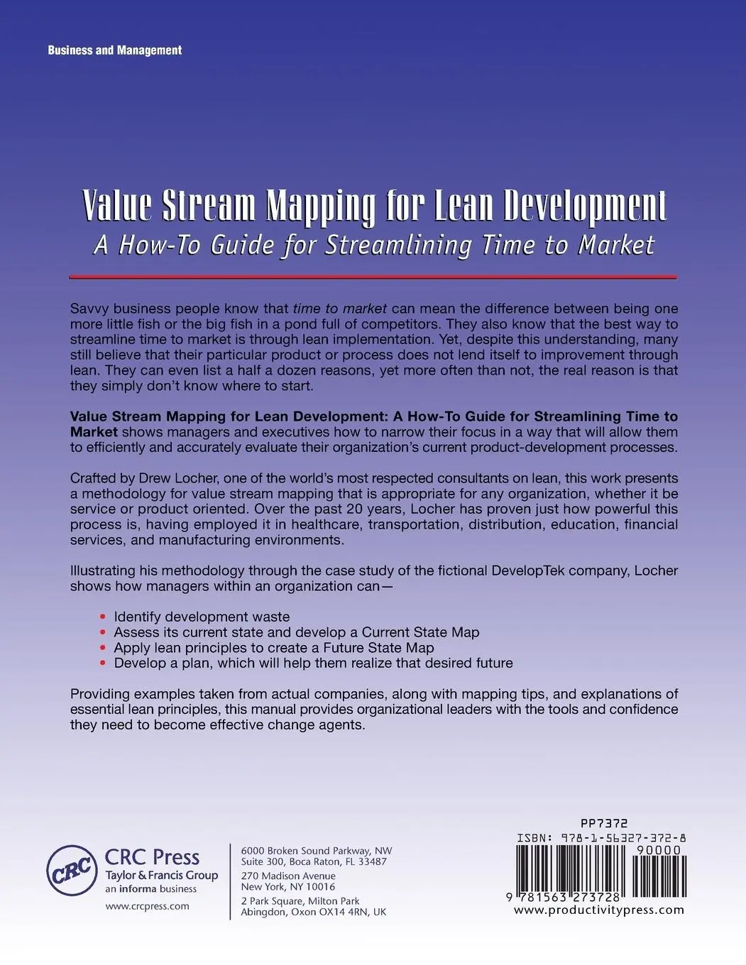 Rückseite: 9781563273728 | Value Stream Mapping for Lean Development | Drew A. Locher | Buch