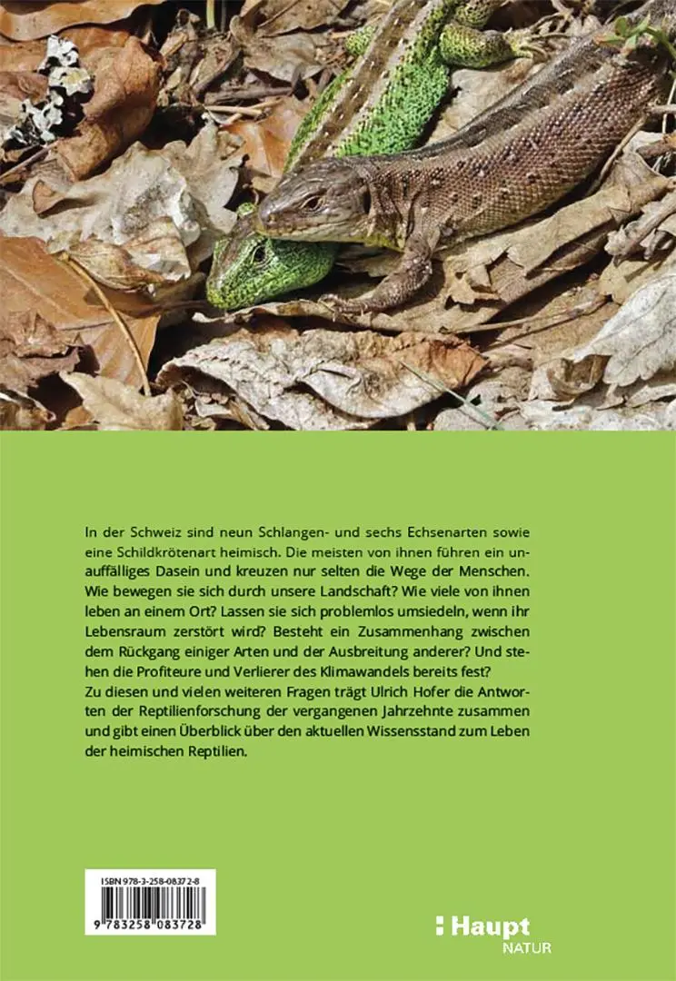 Rückseite: 9783258083728 | Reptilien in der Schweiz | Wie sie leben und was wir über sie wissen