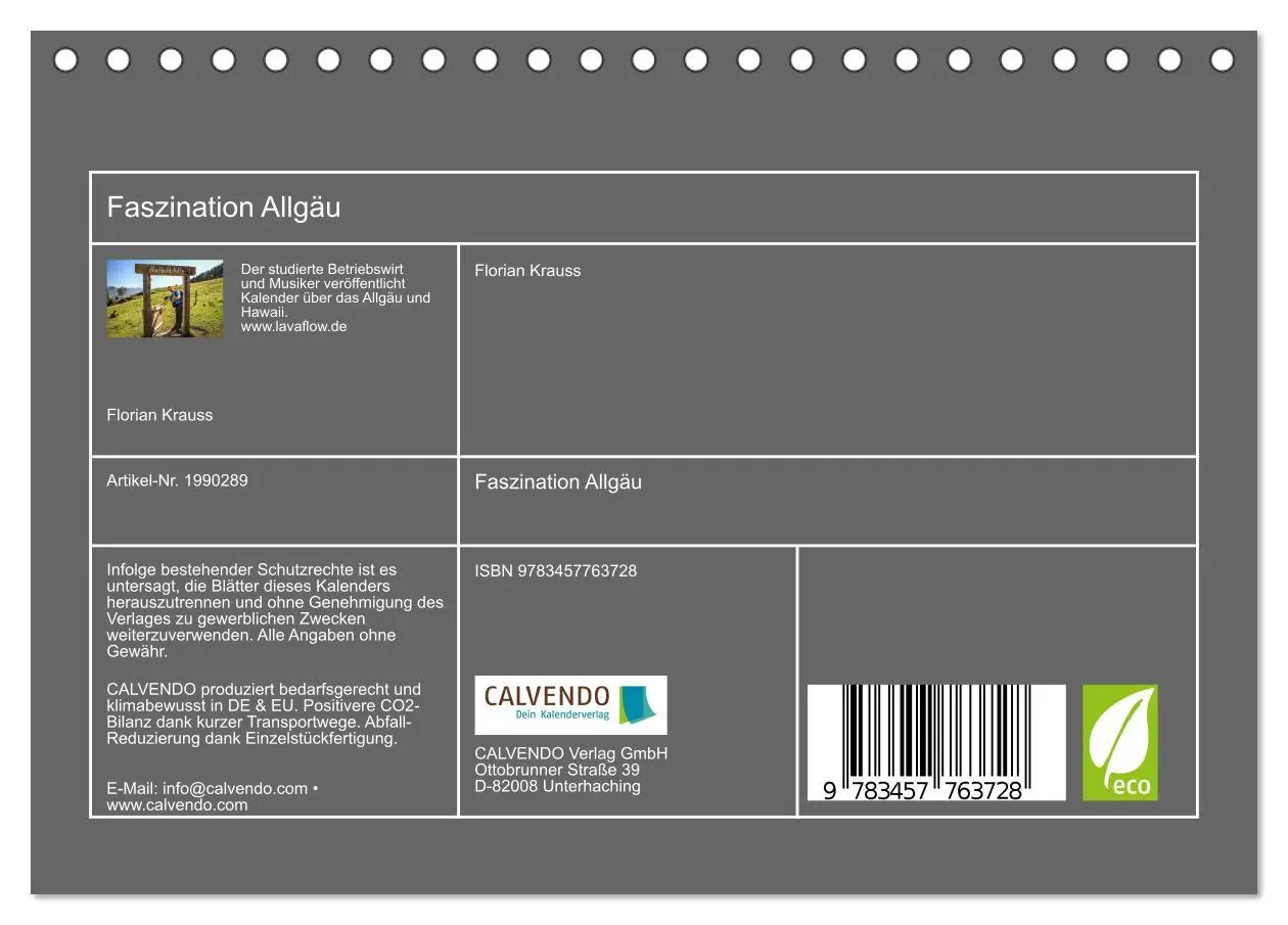 Bild: 9783457763728 | Faszination Allgäu (Tischkalender 2026 DIN A5 quer), CALVENDO...