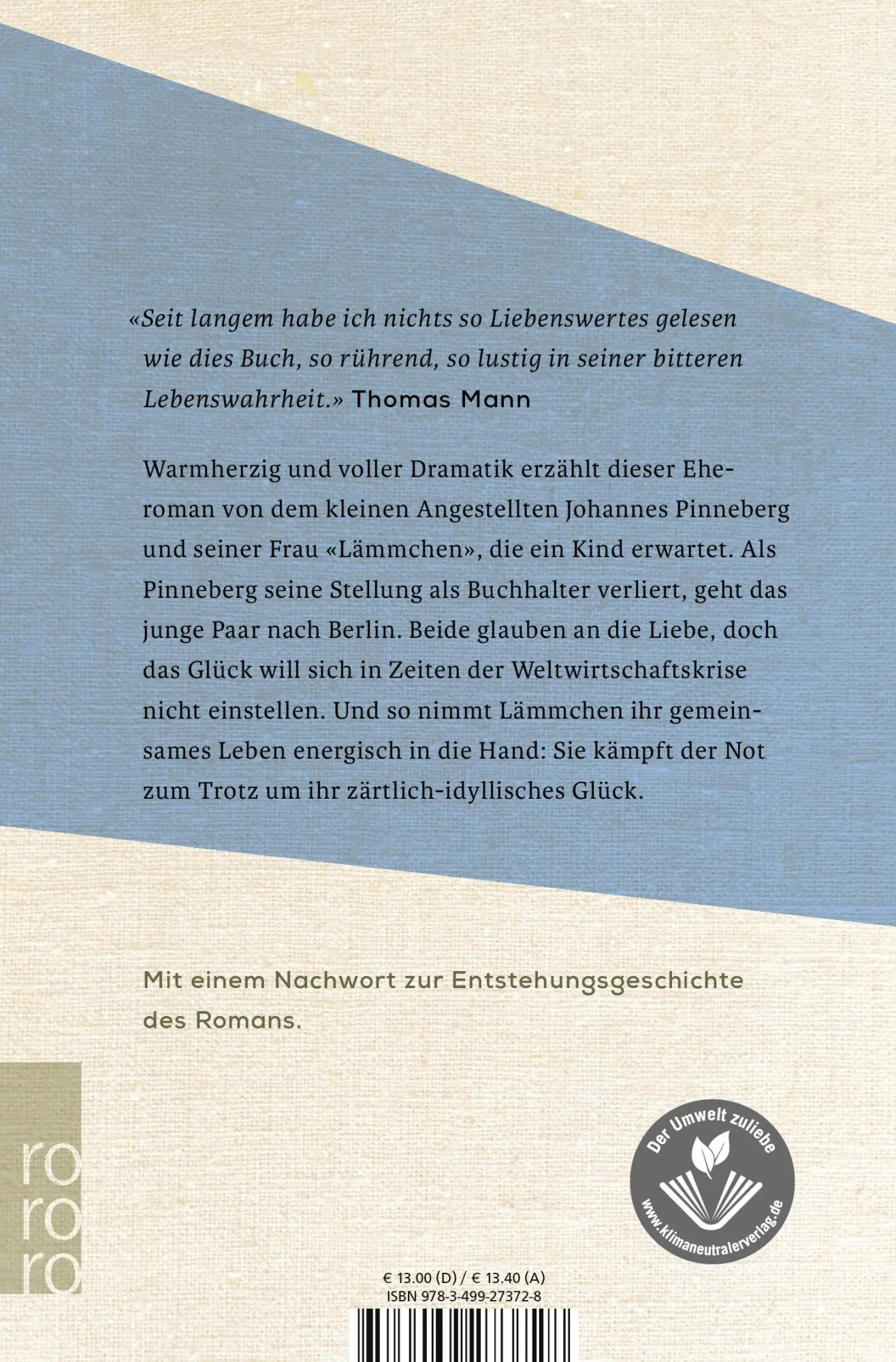 Rückseite: 9783499273728 | Kleiner Mann - was nun? | Hans Fallada | Taschenbuch | 424 S. | 2018