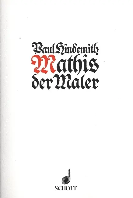 Cover: 9783795733728 | Mathis der Maler | Oper in 7 Bildern. Textbuch/Libretto | Hindemith