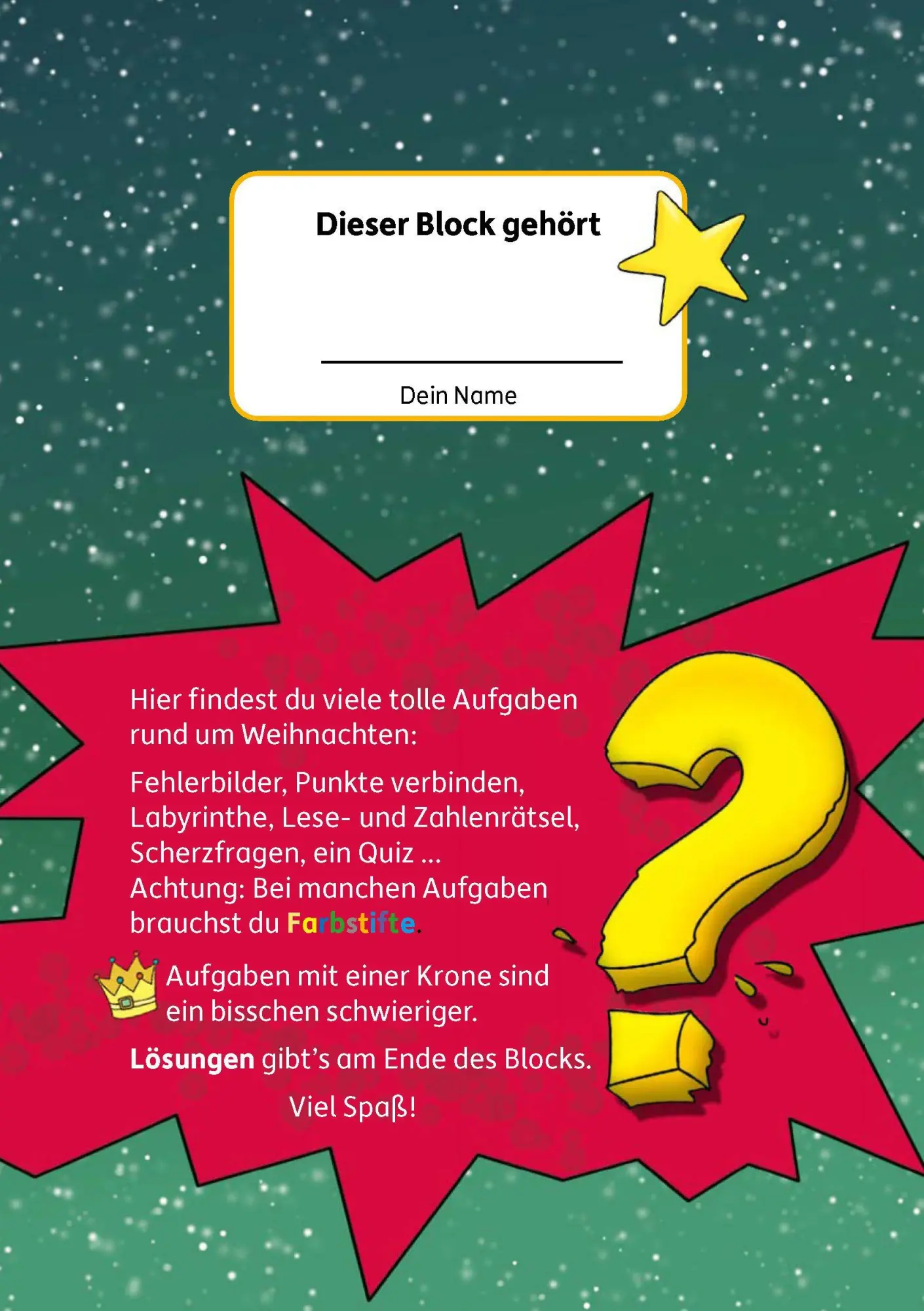 Bild: 9783881003728 | Weihnachtsrätsel - Rätselblock ab 8 Jahre | Agnes Spiecker | Buch