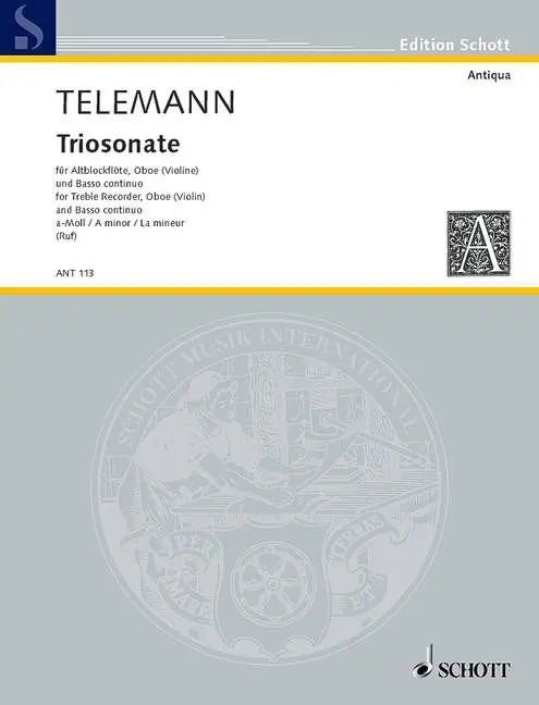 Cover: 9790001003728 | Triosonate A | Georg Philipp Telemann | Buch | Schott Music