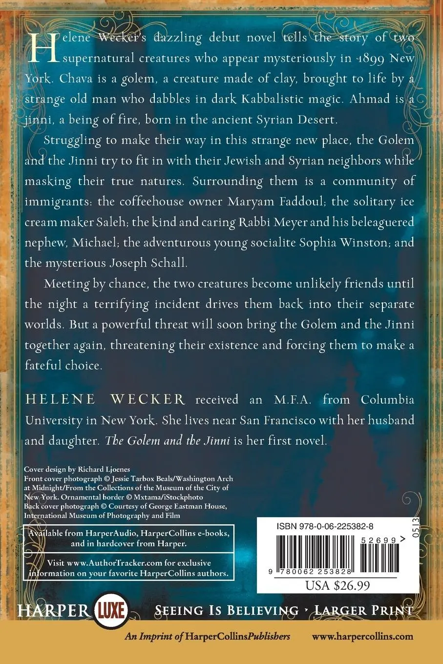 Rückseite: 9780062253828 | Golem and the Jinni LP, The | Helene Wecker | Taschenbuch | Englisch