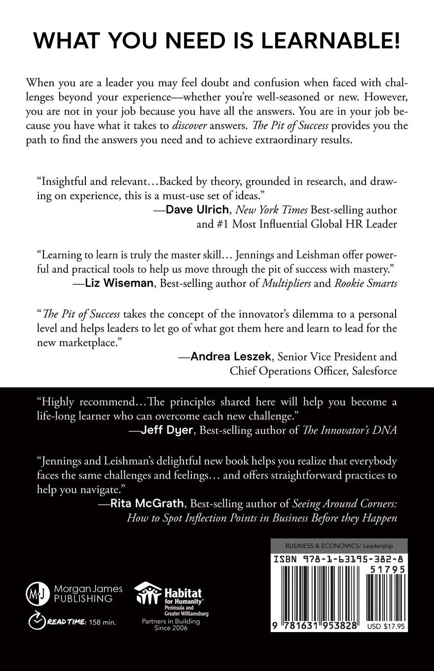 Rückseite: 9781631953828 | The Pit of Success | How Leaders Adapt, Succeed, and Repeat | Buch