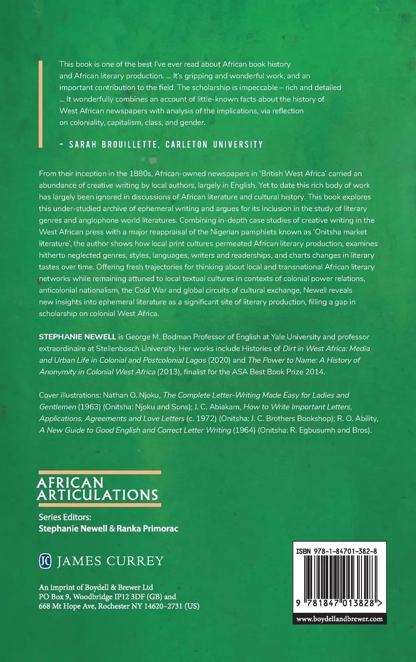 Rückseite: 9781847013828 | Newsprint Literature and Local Literary Creativity in West Africa,...