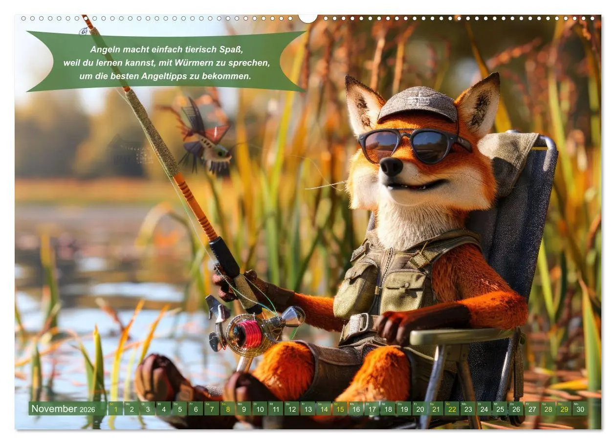 Bild: 9783457373828 | Der tierisch lustige Angler-Kalender (hochwertiger Premium...