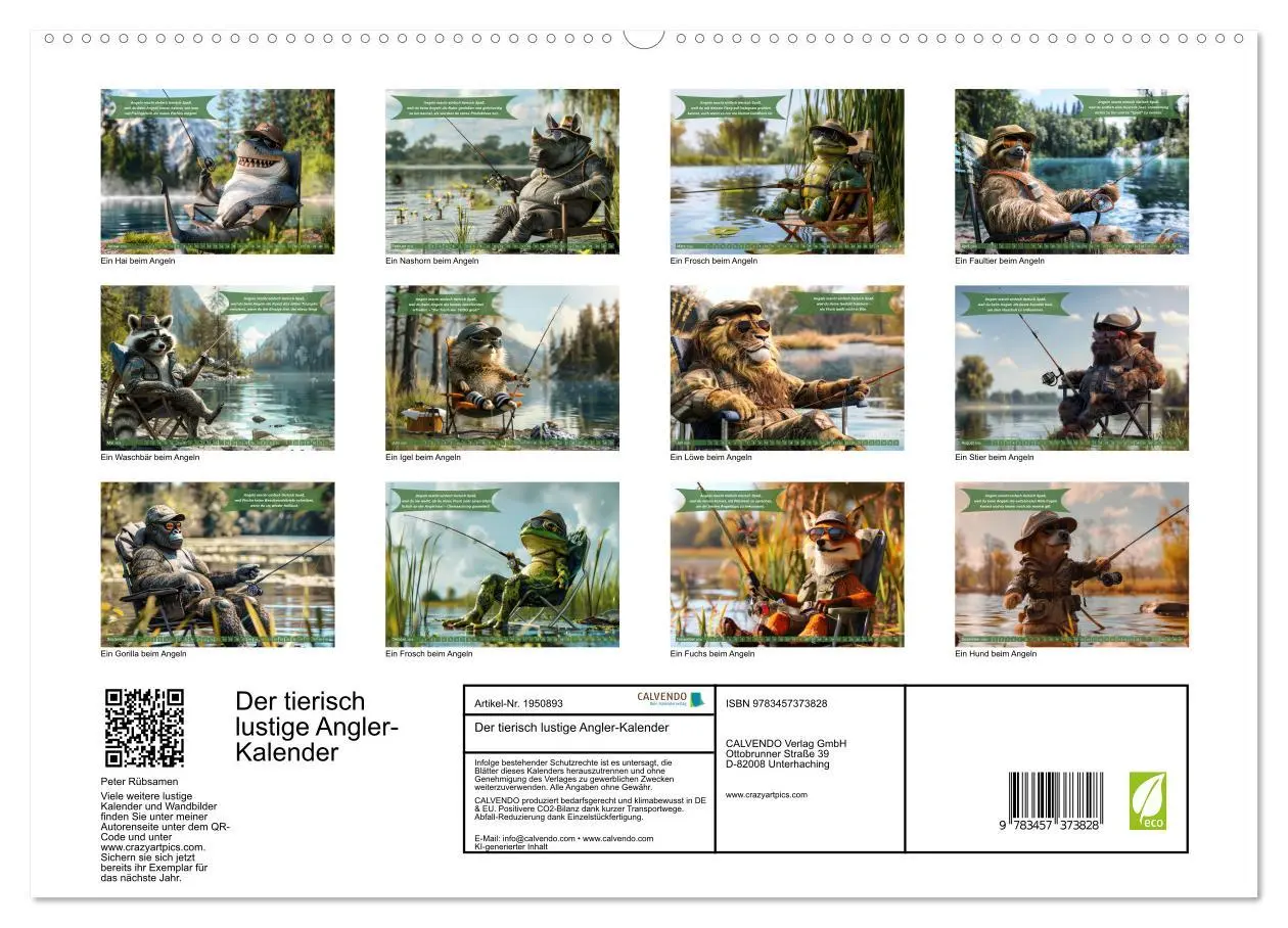 Bild: 9783457373828 | Der tierisch lustige Angler-Kalender (hochwertiger Premium...