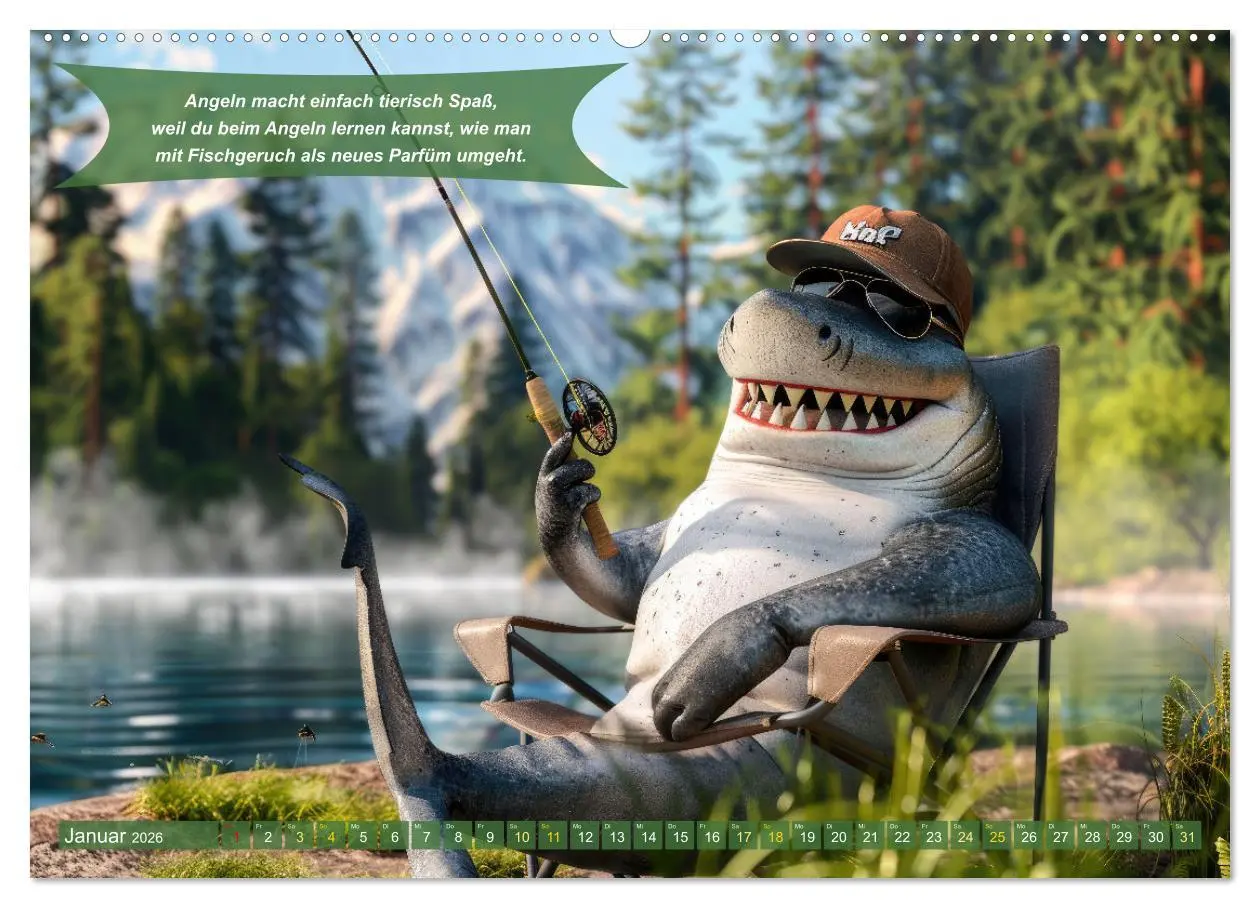 Bild: 9783457373828 | Der tierisch lustige Angler-Kalender (hochwertiger Premium...