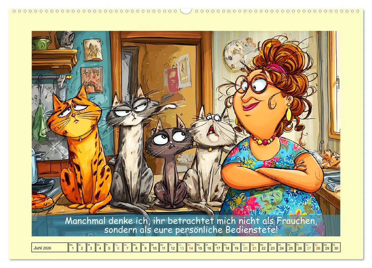 Bild: 9783516603828 | Katzen und Frauen. Lustige Cartoons vom täglichen Chaos...