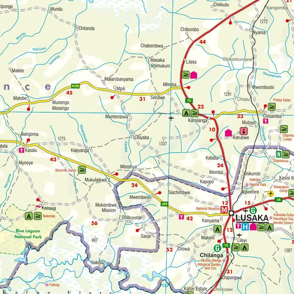 Bild: 9783707913828 | Sambia 1 : 1 1 000 000 | (Land-)Karte | freytag &amp; berndt Straßenkarte