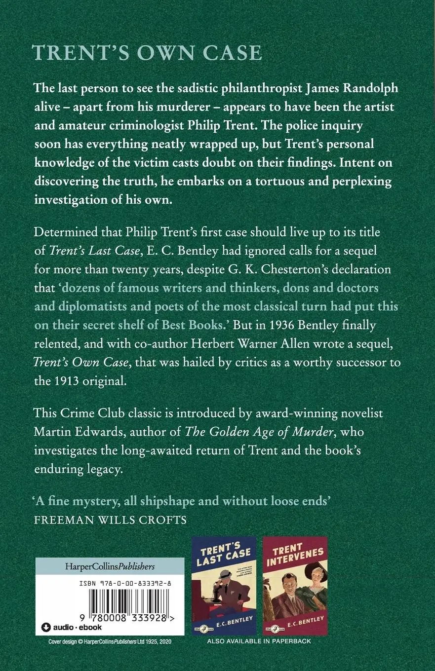 Rückseite: 9780008333928 | Trent's Own Case | E. C. Bentley | Taschenbuch | Englisch | 2020
