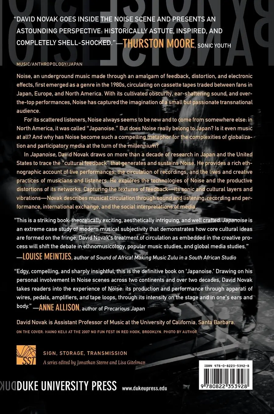 Rückseite: 9780822353928 | Japanoise | Music at the Edge of Circulation | David Novak | Buch