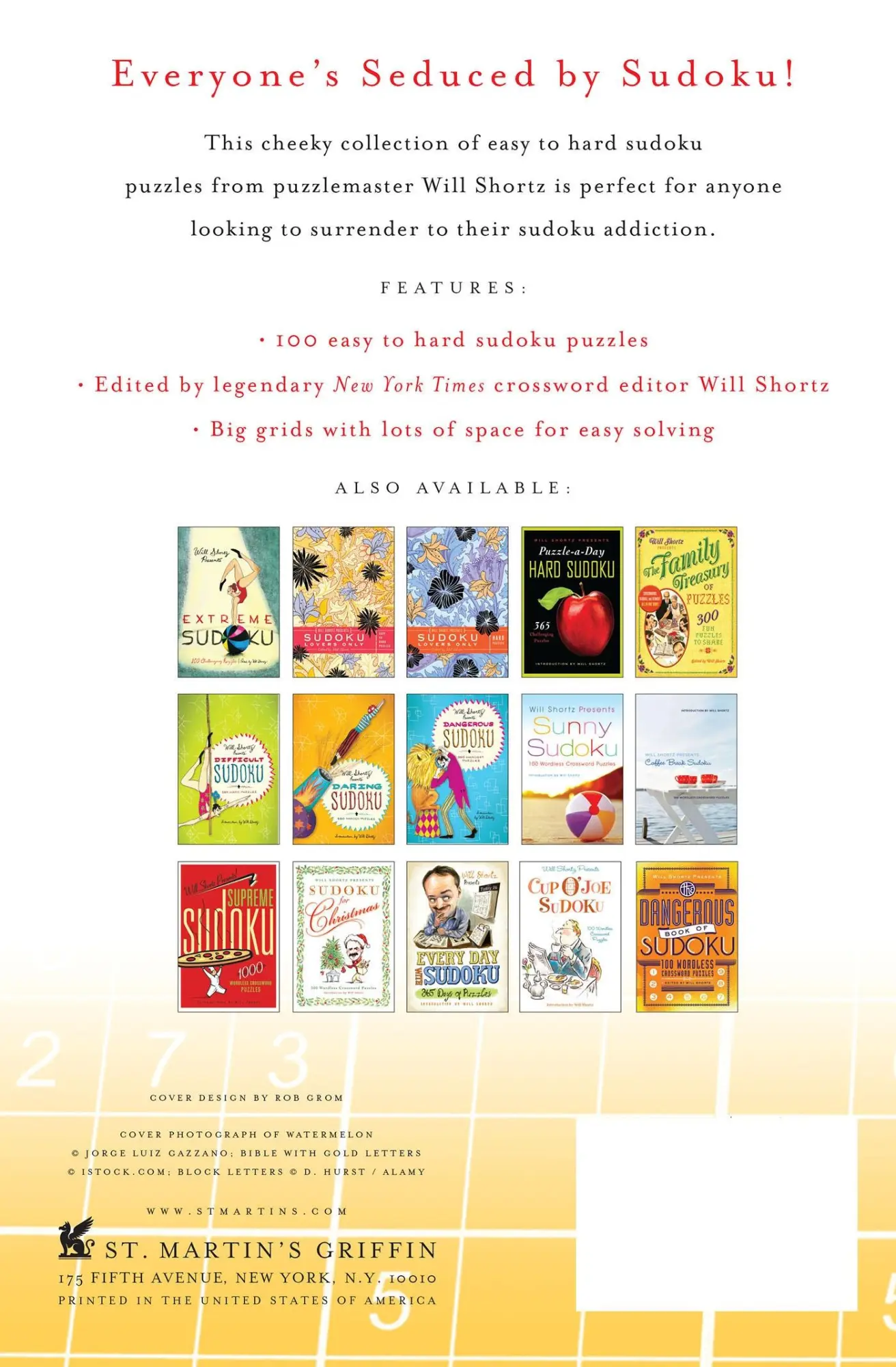 Rückseite: 9781250003928 | WSP EAT, PRAY, SUDOKU | Will Shortz | Taschenbuch | Englisch | 2012