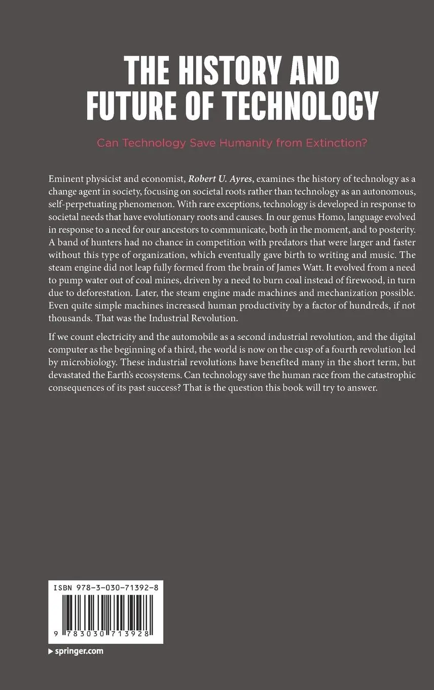 Rückseite: 9783030713928 | The History and Future of Technology | Robert U. Ayres | Buch | xviii