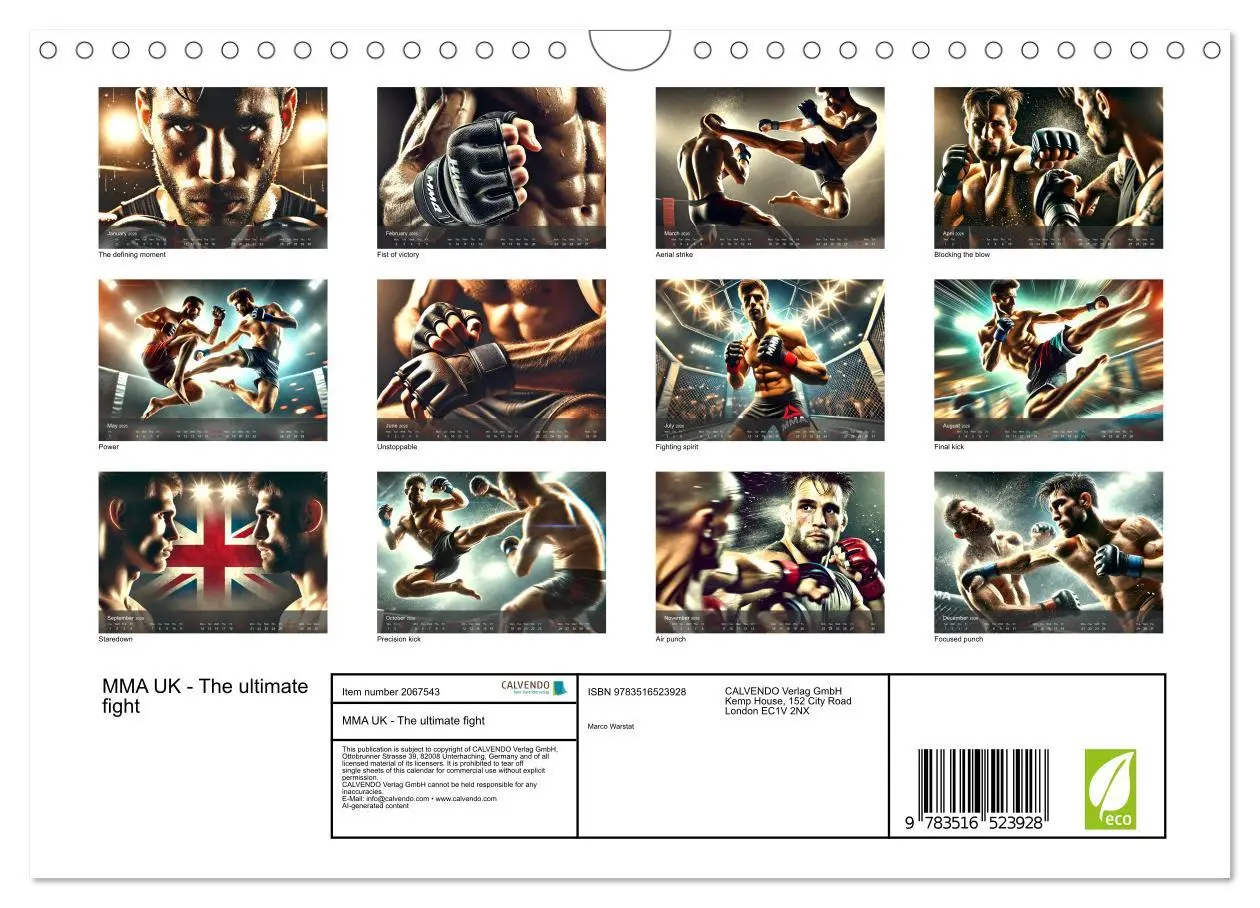 Bild: 9783516523928 | MMA UK - The ultimate fight (Wall Calendar 2026 DIN A4 landscape),...