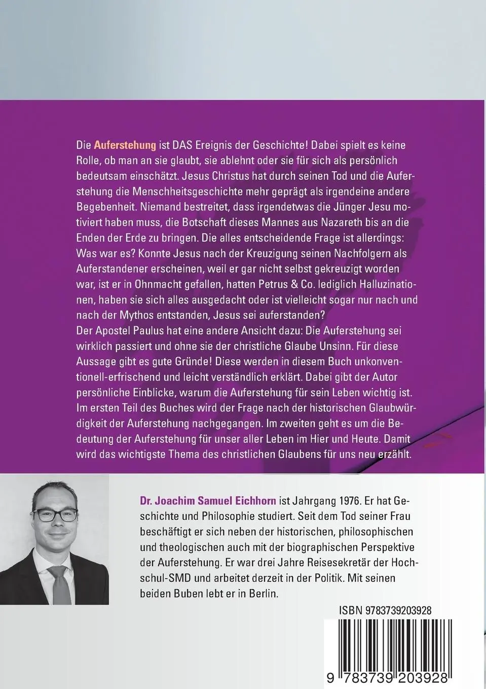 Rückseite: 9783739203928 | Ostern für Anfänger | Joachim Samuel Eichhorn | Taschenbuch | 168 S.