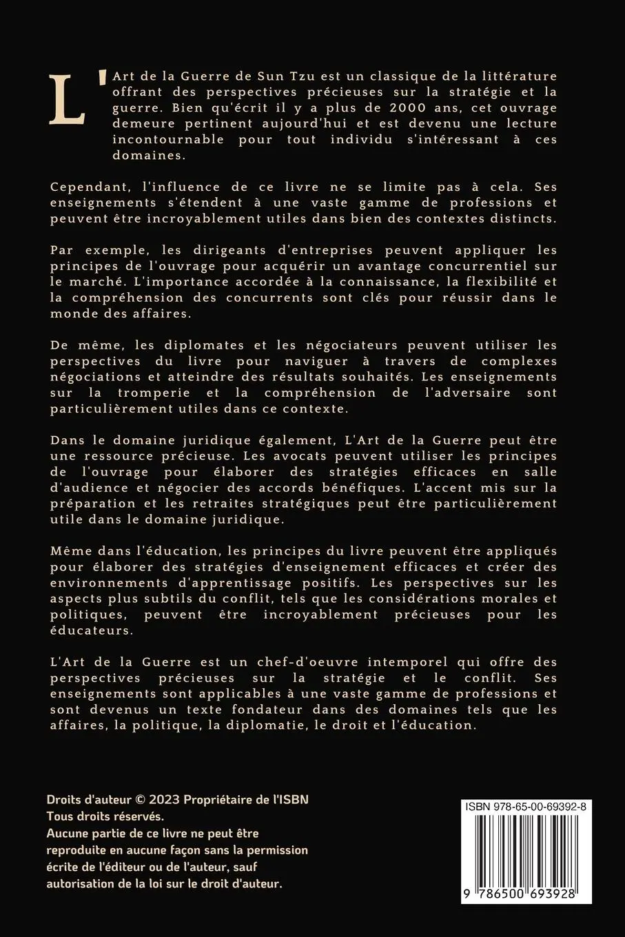 Rückseite: 9786500693928 | L'Art de la Guerre | Une Nouvelle Traduction | Sun Tzu | Taschenbuch