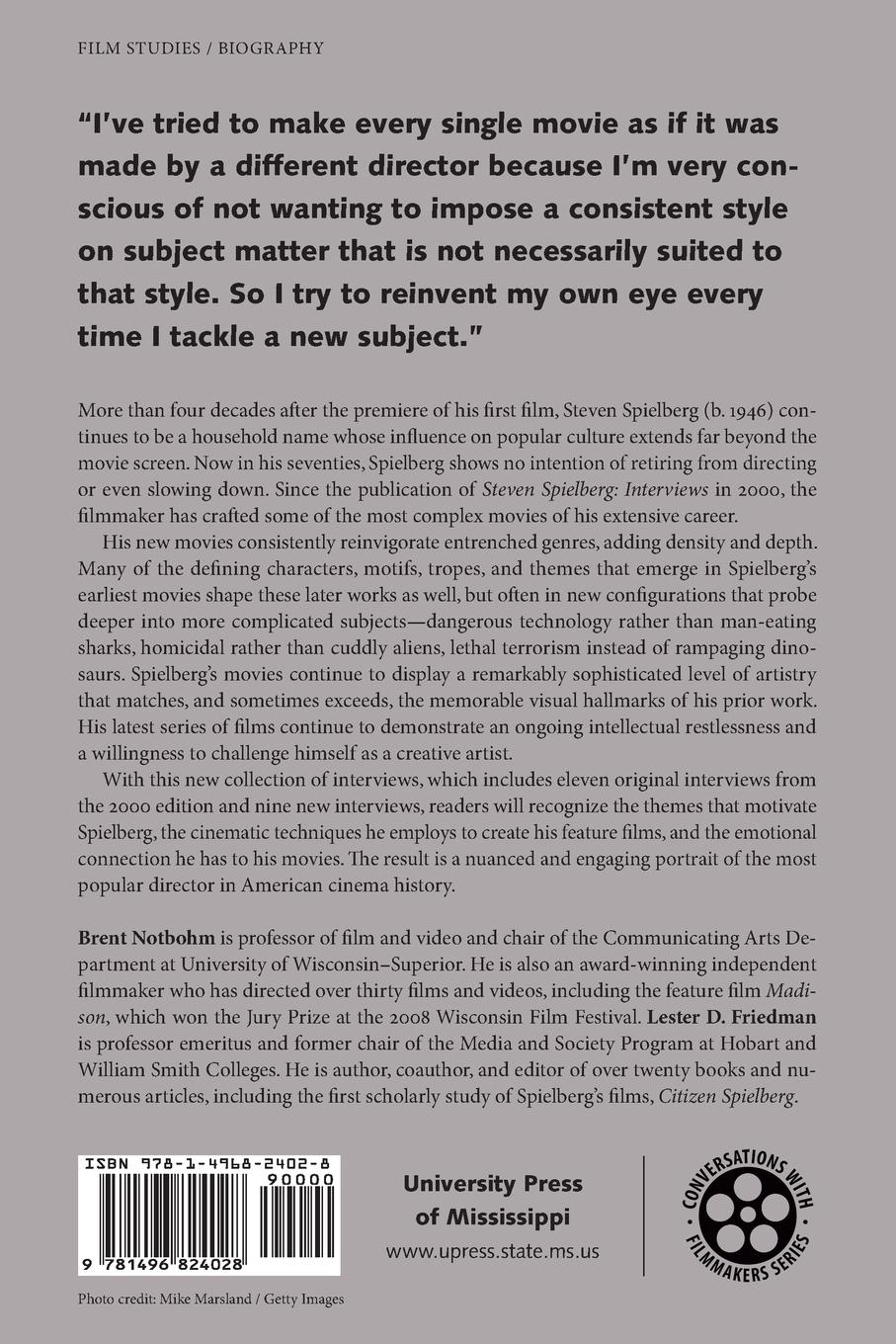 Rückseite: 9781496824028 | Steven Spielberg | Interviews, Revised and Updated | Brent Notbohm