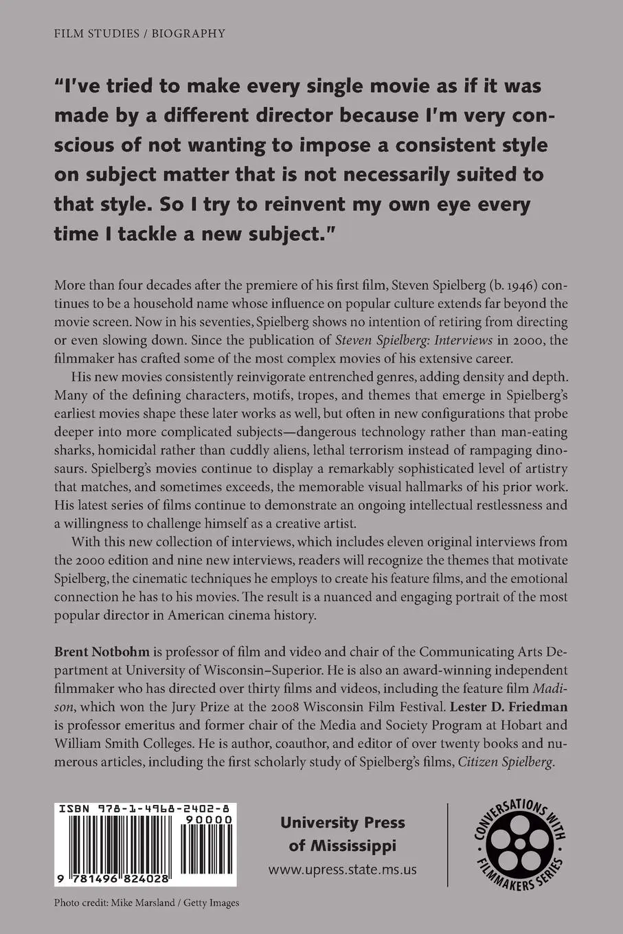 Rückseite: 9781496824028 | Steven Spielberg | Interviews, Revised and Updated | Brent Notbohm