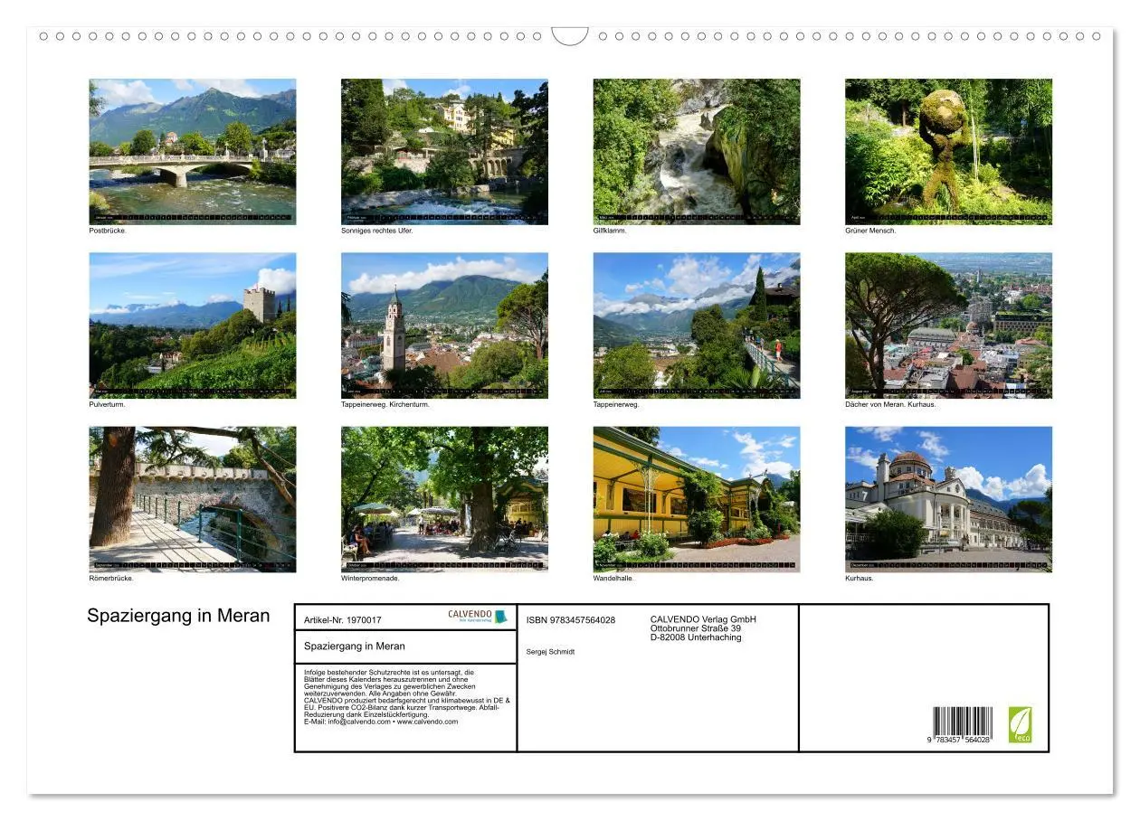 Bild: 9783457564028 | Spaziergang in Meran (Wandkalender 2026 DIN A2 quer), CALVENDO...