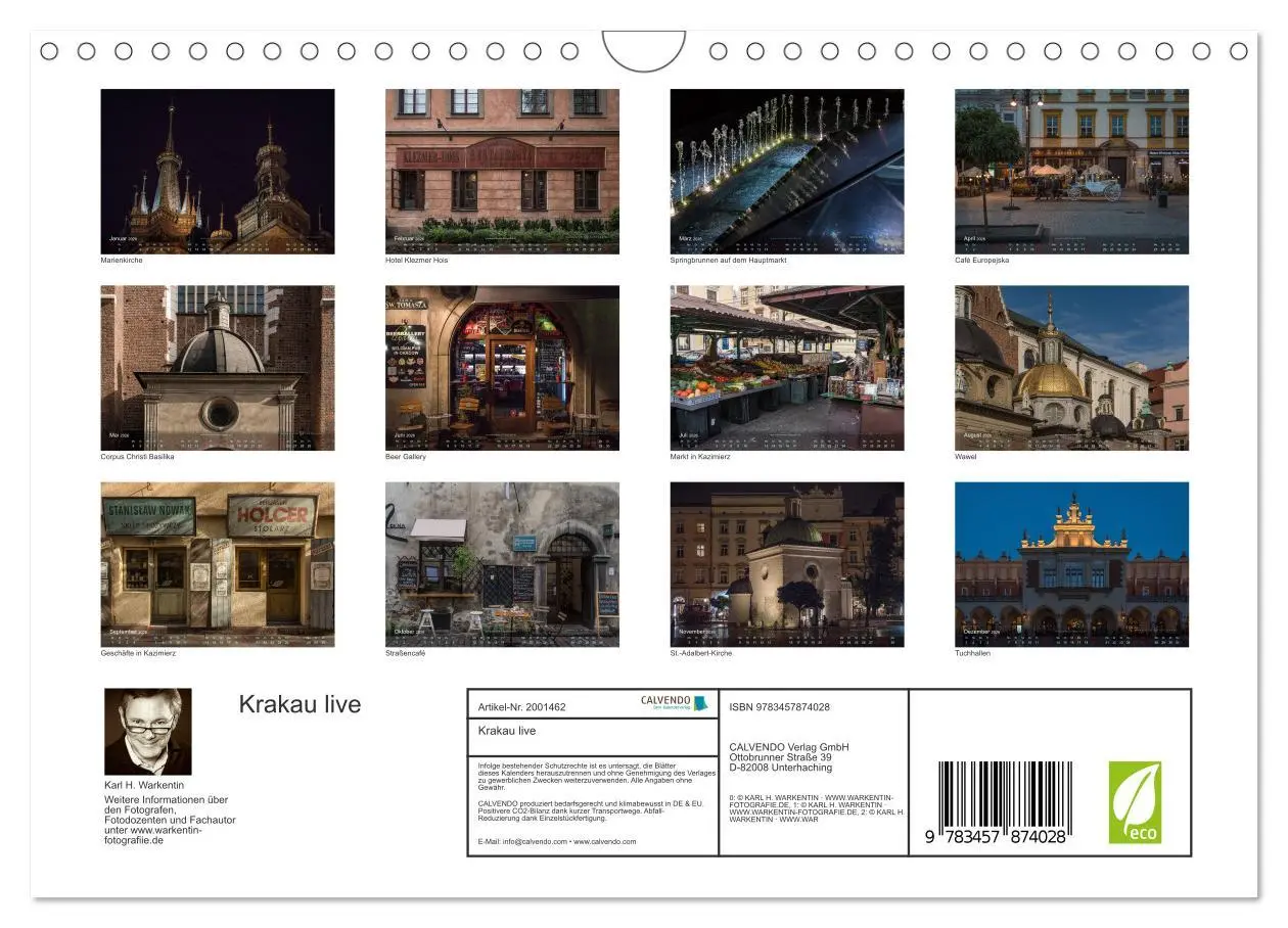 Bild: 9783457874028 | Krakau live (Wandkalender 2026 DIN A4 quer), CALVENDO Monatskalender