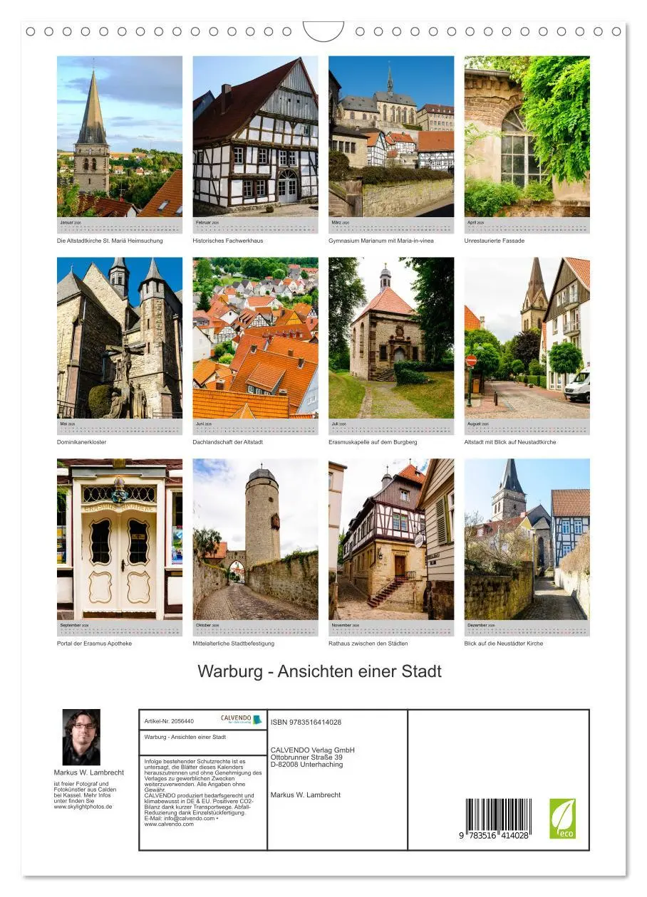 Bild: 9783516414028 | Warburg - Ansichten einer Stadt (Wandkalender 2026 DIN A3 hoch),...