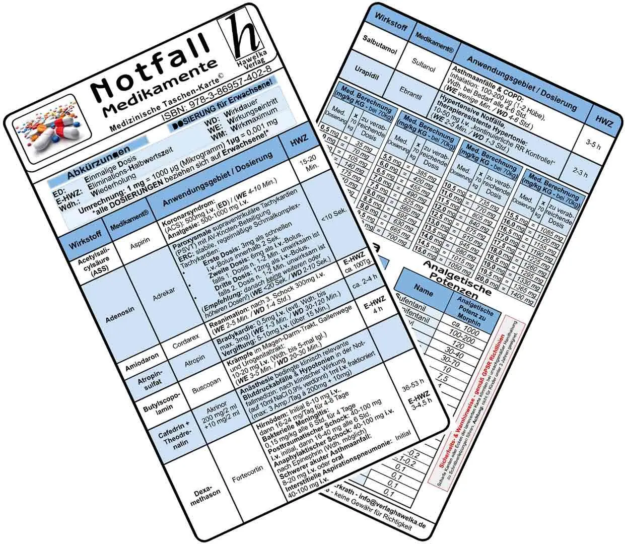 Cover: 9783869574028 | Notfallmedikamente Karten-Set 2025 - (2er Set) | Verlag Hawelka Verlag Cover: 9783869574028 | Notfallmedikamente Karten-Set 2025 - (2er Set) | Verlag Hawelka Verlag