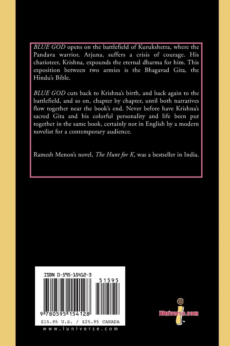 Rückseite: 9780595154128 | Blue God | Ramesh Menon | Taschenbuch | Kartoniert / Broschiert | 2000