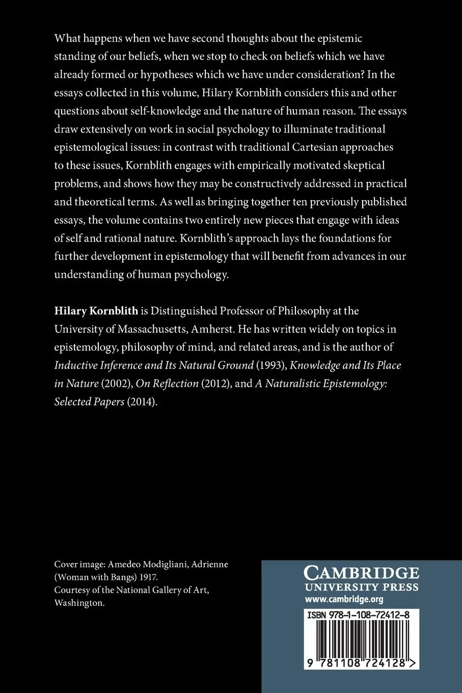 Rückseite: 9781108724128 | Second Thoughts and the Epistemological Enterprise | Hilary Kornblith