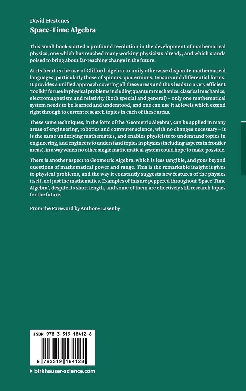 Rückseite: 9783319184128 | Space-Time Algebra | David Hestenes | Buch | xxiv | Englisch | 2015