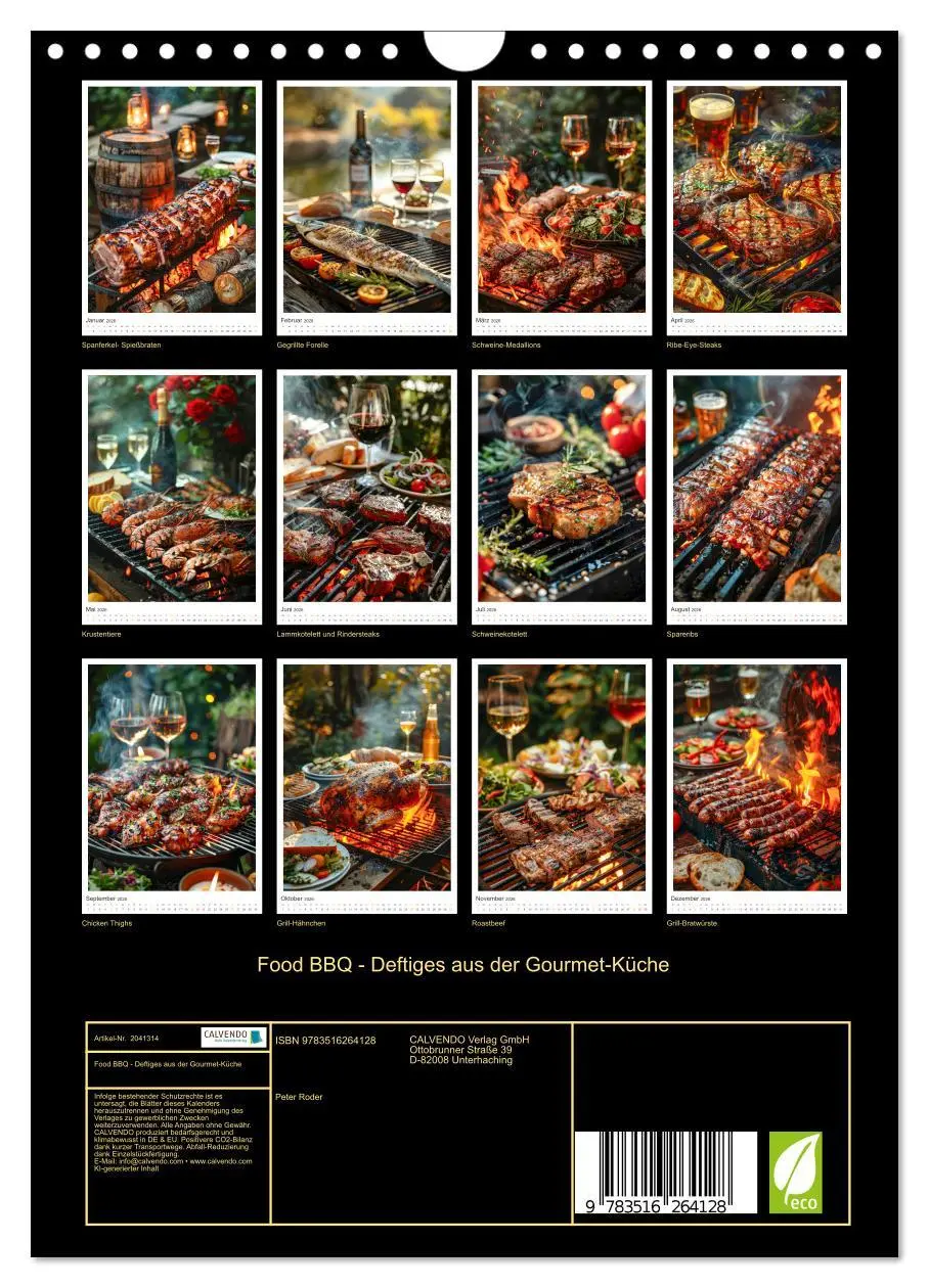 Bild: 9783516264128 | Food BBQ - Deftiges aus der Gourmet-Küche (Wandkalender 2026 DIN A4...