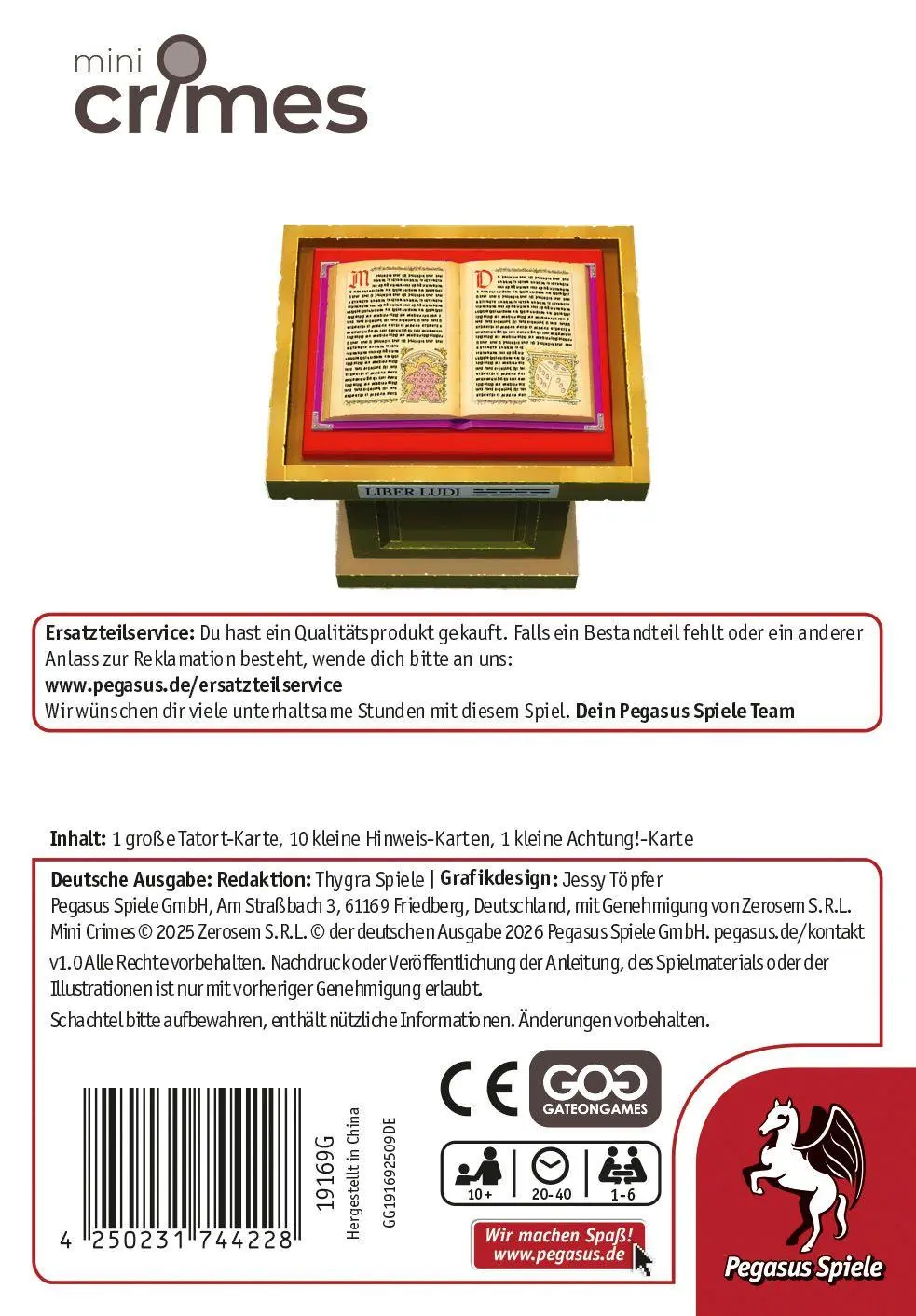 Bild: 4250231744228 | MiniCrimes - Ein wertvolles Buch | Spiel | 19169G | Deutsch | 2026