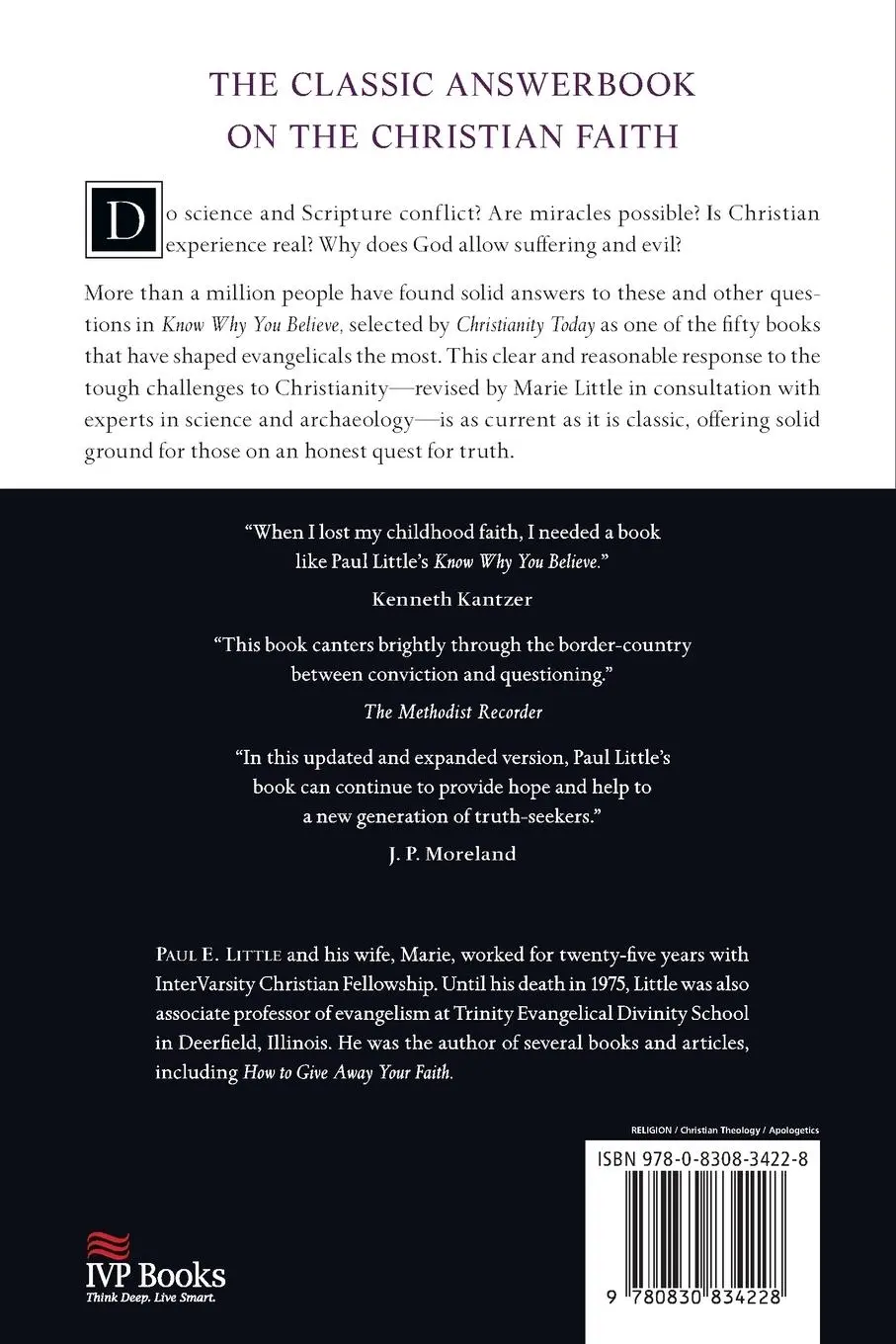 Rückseite: 9780830834228 | Know Why You Believe | Paul E. Little | Taschenbuch | Englisch | 2008