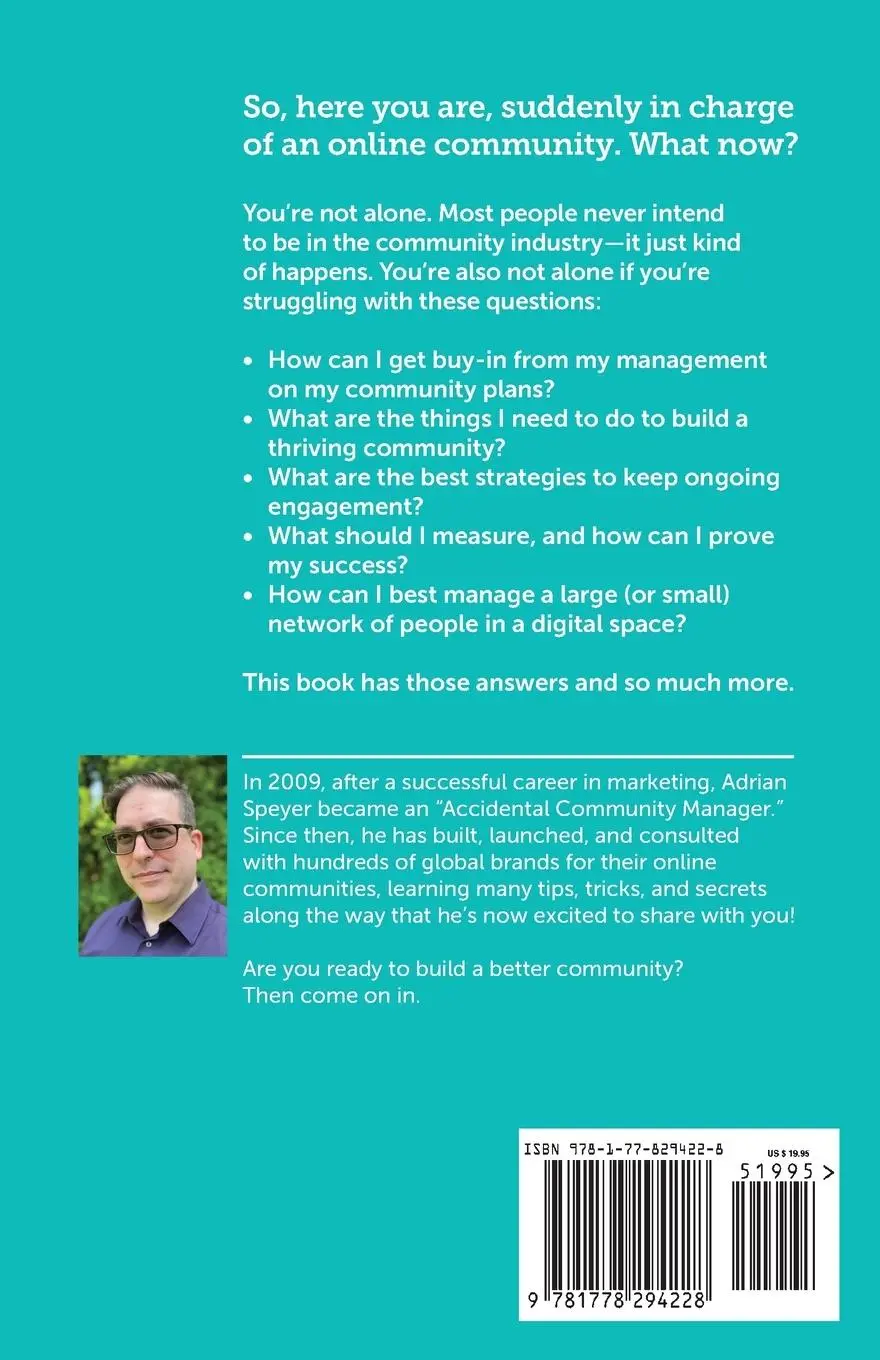 Rückseite: 9781778294228 | The Accidental Community Manager | Adrian Speyer | Taschenbuch | 2022