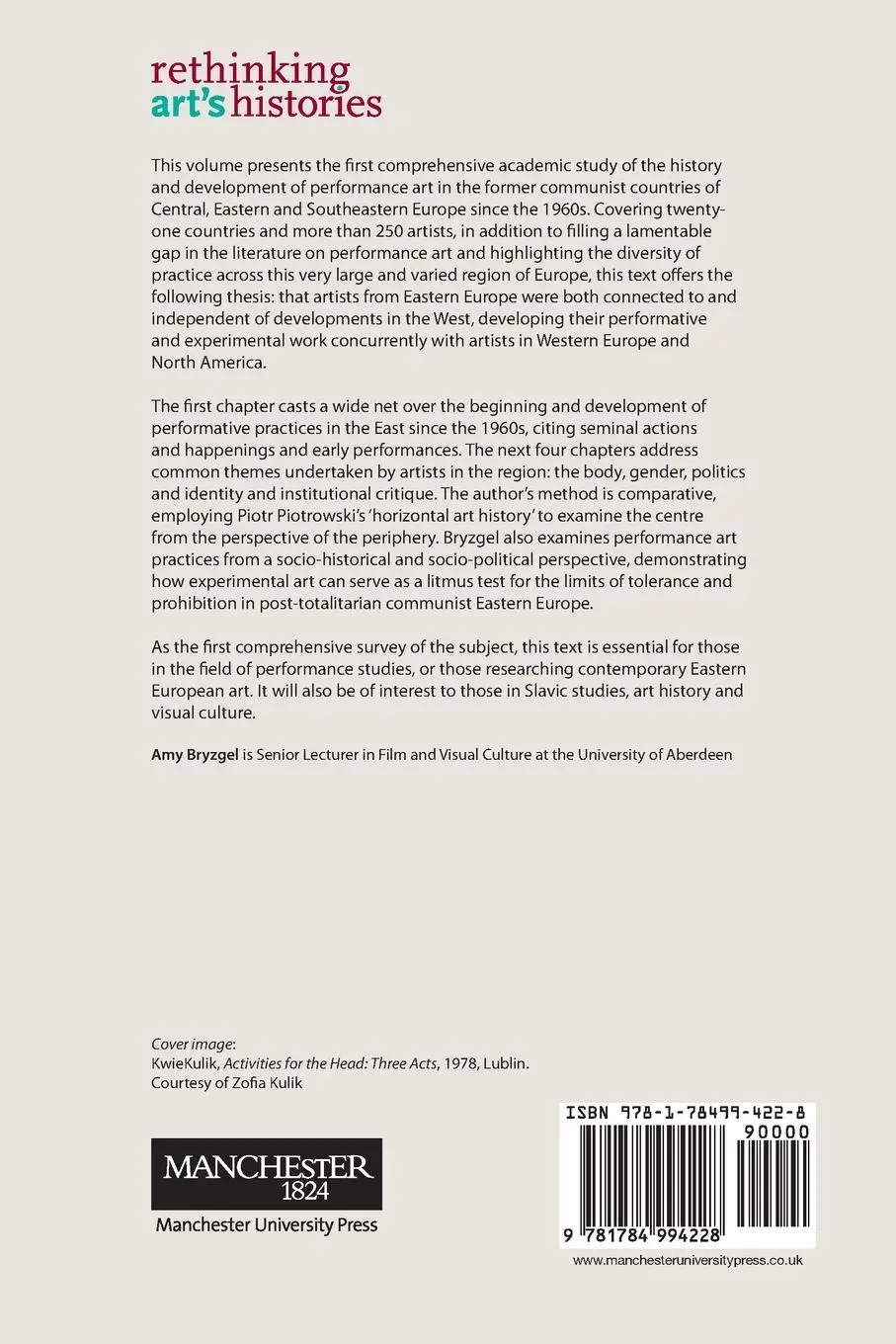 Rückseite: 9781784994228 | Performance art in Eastern Europe since 1960 | Amy Bryzgel | Buch