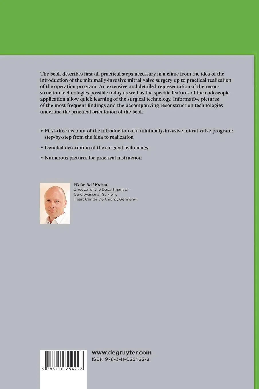 Rückseite: 9783110254228 | Endoscopic Mitral Valve Surgery | Ralf Krakor | Buch | X | Englisch