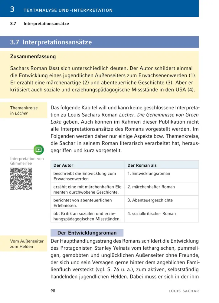 Bild: 9783129304228 | Löcher von Louis Sachar | Textanalyse und Interpretation | Sachar