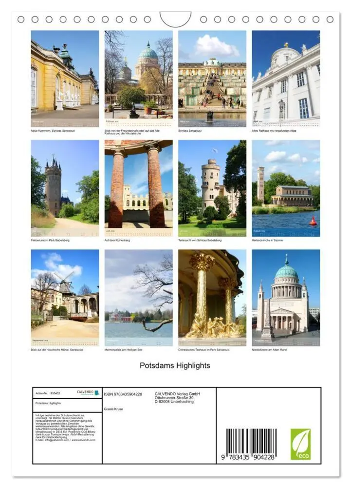 Bild: 9783435904228 | Potsdams Highlights (Wandkalender 2025 DIN A4 hoch), CALVENDO...